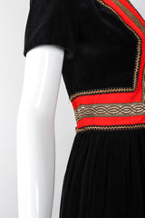 Recess Los Angeles Vintage Fern Violette by Jay Morley Velvet Boho Peasant Dress