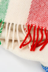 Vintage Jean-Charles De Castelbajac Rainbow Plaid Blanket Fringe Detail
