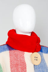 Vintage Jean-Charles De Castelbajac Rainbow Plaid Blanket Coat on Mannequin Collar