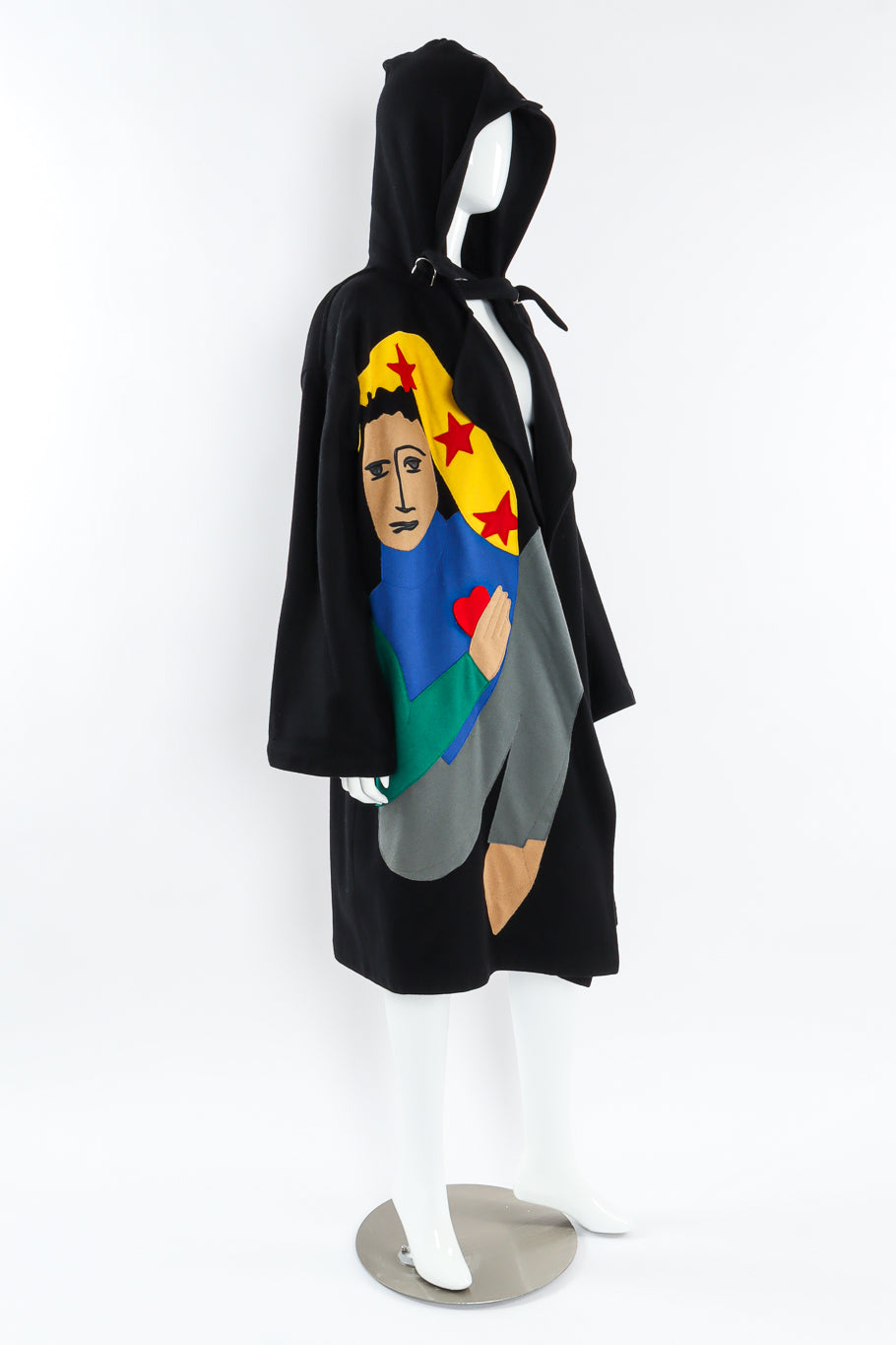 Vintage Jean Charles De Castelbajac Star Love Wool Coat mannequin angle hood on  @ Recess LA