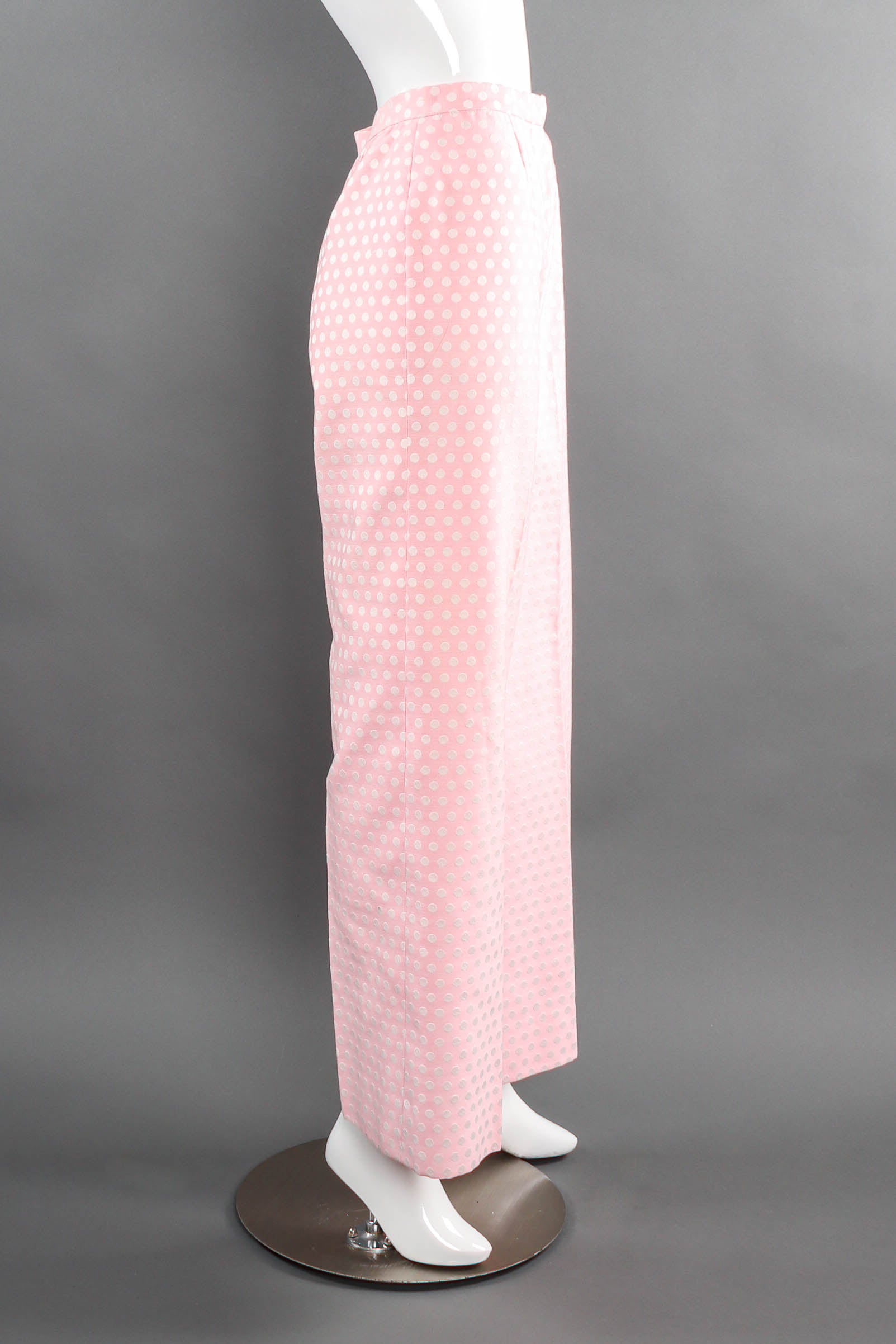 Jean Louis pink polka dot pant on mannequin side at Recess Los Angeles