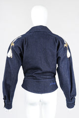 Recess Los Angeles Vintage Jean Claude Jitrois Denim Appliqué Moto Flight Suit Top Gun Set