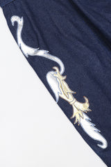 Recess Los Angeles Vintage Jean Claude Jitrois Denim Appliqué Moto Flight Suit Top Gun Set