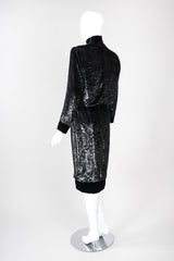 Recess Los Angeles Vintage Jean Louis Scherrer Metallic Silk Velvet Lamé Blouson Dress