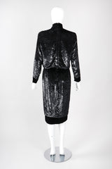 Recess Los Angeles Vintage Jean Louis Scherrer Metallic Silk Velvet Lamé Blouson Dress