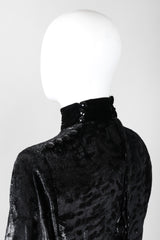 Recess Los Angeles Vintage Jean Louis Scherrer Metallic Silk Velvet Lamé Blouson Dress