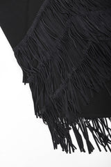 Recess Designer Consignment Vintage Jean Paul Gaultier Femme Asymmetrical Suede Fringe Jersey Skirt Los Angeles Resale
