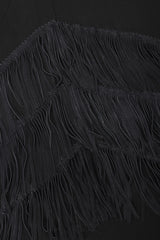 Recess Designer Consignment Vintage Jean Paul Gaultier Femme Asymmetrical Suede Fringe Jersey Skirt Los Angeles Resale