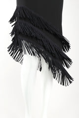 Recess Designer Consignment Vintage Jean Paul Gaultier Femme Asymmetrical Suede Fringe Jersey Skirt Los Angeles Resale