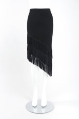 Recess Designer Consignment Vintage Jean Paul Gaultier Femme Asymmetrical Suede Fringe Jersey Skirt Los Angeles Resale