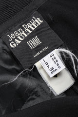 Recess Los Angeles Vintage Jean Paul Gaultier Slim Silhouette Diagonal Waist Strip Bands Black Lace Up Corset Button Fly