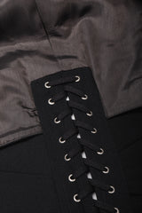 Recess Los Angeles Vintage Jean Paul Gaultier Slim Silhouette Diagonal Waist Strip Bands Black Lace Up Corset Button Fly