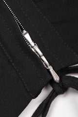Recess Los Angeles Vintage Jean Paul Gaultier Slim Silhouette Diagonal Waist Strip Bands Black Lace Up Corset Button Fly