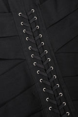 Recess Los Angeles Vintage Jean Paul Gaultier Slim Silhouette Diagonal Waist Strip Bands Black Lace Up Corset Button Fly