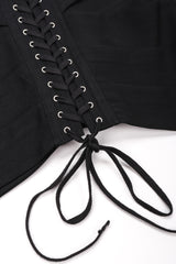 Recess Los Angeles Vintage Jean Paul Gaultier Slim Silhouette Diagonal Waist Strip Bands Black Lace Up Corset Button Fly