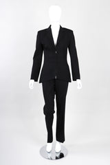 Recess Los Angeles Vintage Jean Paul Gaultier Slim Silhouette Diagonal Waist Strip Bands Black Lace Up Corset Button Fly