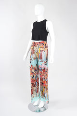 Recess Los Angeles Designer Consignment Vintage Jean Paul Gaultier 90s Soleil Mesh Bollywood Print Pant