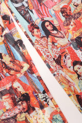 Recess Los Angeles Designer Consignment Vintage Jean Paul Gaultier 90s Soleil Mesh Bollywood Print Pant