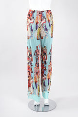 Recess Los Angeles Designer Consignment Vintage Jean Paul Gaultier 90s Soleil Mesh Bollywood Print Pant