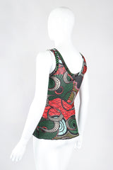 Recess Los Angeles Designer Consignment Vintage Jean Paul Gaultier Soleil African Wax Print Mesh Tank