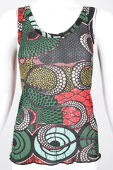 Recess Los Angeles Designer Consignment Vintage Jean Paul Gaultier Soleil African Wax Print Mesh Tank