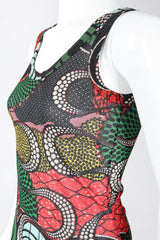 Recess Los Angeles Designer Consignment Vintage Jean Paul Gaultier Soleil African Wax Print Mesh Tank