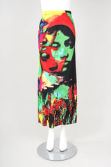 Recess Designer Consignment Vintage Jean Paul Gaultier S/S 2000 Abstract Photo Triple Exposure Rasta Skirt Los Angeles Resale