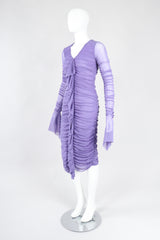 Recess Los Angeles Vintage Jean Paul Gaultier Soleil Ruched Mesh Ruffle Cuff Dress