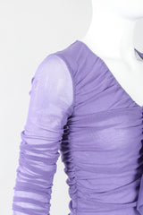 Recess Los Angeles Vintage Jean Paul Gaultier Soleil Ruched Mesh Ruffle Cuff Dress