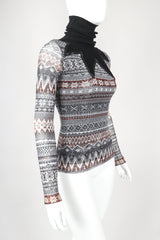 Recess Designer Consignment Vintage Jean Paul Gaultier Soleil Fair Isle Illusion Mesh Sweater Top Los Angeles Resale