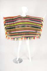 Recess Designer Consignment Vintage Jean Paul Gaultier Soleil Mesh Native Folk Striped Poncho Los Angeles Resale
