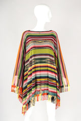 Recess Designer Consignment Vintage Jean Paul Gaultier Soleil Mesh Native Folk Striped Poncho Los Angeles Resale