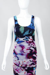 Vintage Jean Paul Gaultier Soleil Ruched Mesh Butterfly Dress on Mannequin Front Crop at Recess