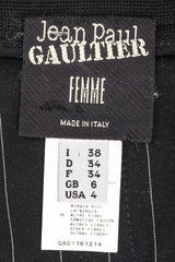 Recess Los Angeles Designer Consignment Vintage Jean Paul Gaultier JPG Lace Up Pinstripe Pencil Skirt