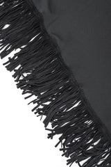 Recess Designer Consignment Vintage Jean Paul Gaultier Femme Mesh Jersey Asymmetrical Suede Fringe Top Outfit Los Angeles Resale