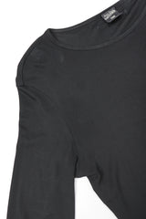 Recess Designer Consignment Vintage Jean Paul Gaultier Femme Mesh Jersey Asymmetrical Suede Fringe Top Outfit Los Angeles Resale