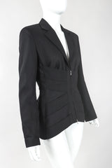 Recess Designer Consignment Vintage Jean Paul Gaultier Femme Wool Corset Waist Jacket Suiting Los Angeles Resale