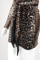 Recess Designer Consignment Vintage Jean Paul Gaultier Soleil Sheer Mesh Velvet Flocked Leopard Scarf Dress Los Angeles Resale