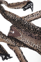 Recess Designer Consignment Vintage Jean Paul Gaultier Soleil Sheer Mesh Velvet Flocked Leopard Scarf Dress Los Angeles Resale