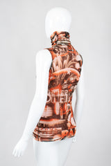 Recess Los Angeles Vintage Jean Paul Gaultier Soleil Sepia Cinema Mesh Sleeveless Top