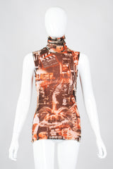 Recess Los Angeles Vintage Jean Paul Gaultier Soleil Sepia Cinema Mesh Sleeveless Top