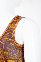 Recess Los Angeles Vintage Jean Paul Gaultier Soleil Tattoo Illusion Mesh Tumeric Tank
