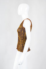 Recess Los Angeles Vintage Jean Paul Gaultier Soleil Tattoo Illusion Mesh Tumeric Tank