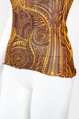 Recess Los Angeles Vintage Jean Paul Gaultier Soleil Tattoo Illusion Mesh Tumeric Tank