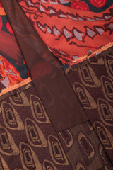 Recess Los Angeles Vintage Jean Paul Gaultier Chut Thai Mixed Print Silk Column Skirt Thai