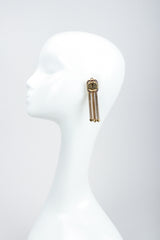Vintage Jean Paul Gaultier Enamel Rubis Art Deco Clip Earring on Mannequin