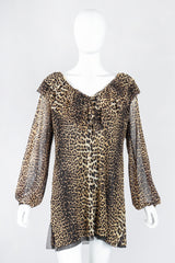 Recess Los Angeles Designer Consignment Vintage Jean Paul Gaultier Soleil Soleil Leopard Mesh Minidress Tunic