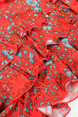 Belted Ruffle Print Skirt