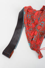 Belted Ruffle Print Skirt