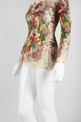 Recess Los Angeles Vintage Jean Paul Gaultier Floral Sketch Art Mesh T-Shirt